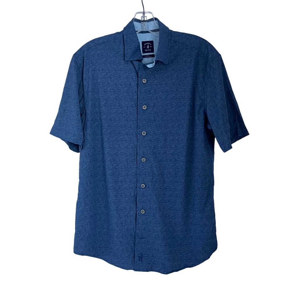 Johnnie-O Marsten Solid Stretch Short Sleeve Button-up Shirt In Oceanside Small